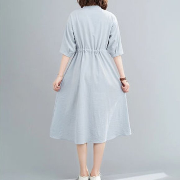 LIDAAI | Lilac Short Sleeve Dress with Waist Tie | Size M - Picture 2 of 11